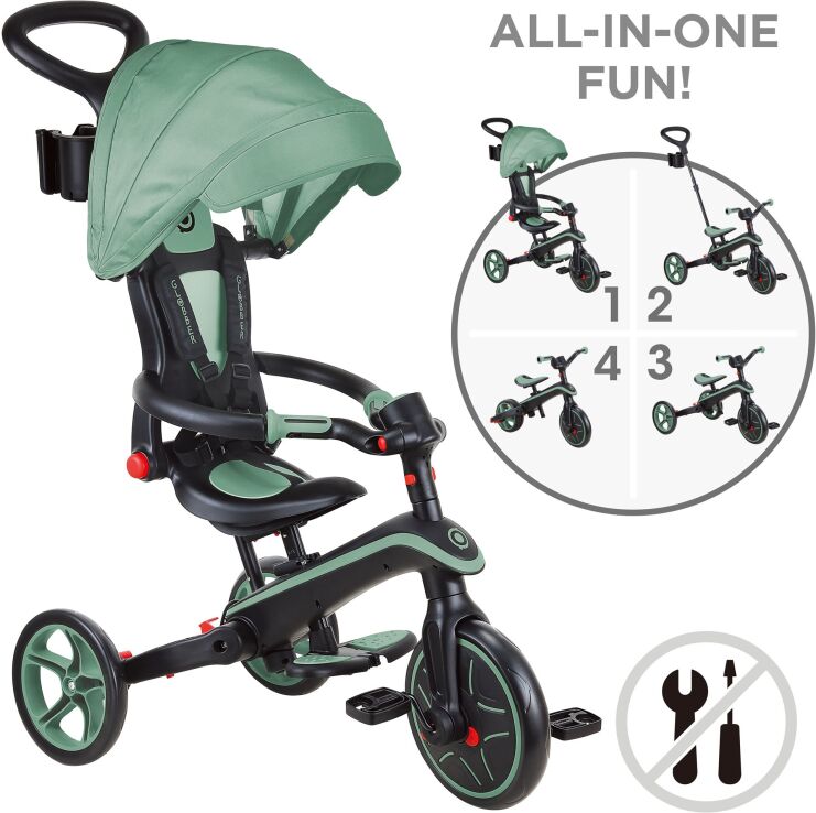 Globber Τρίκυκλο Trike Explorer Foldable 4 In 1 Olive (732-104) (3)