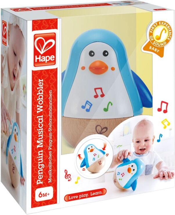 Hape Early Melodies Ξύλινος Πιγκουίνος Musical Wobbler (E0331A) (2)