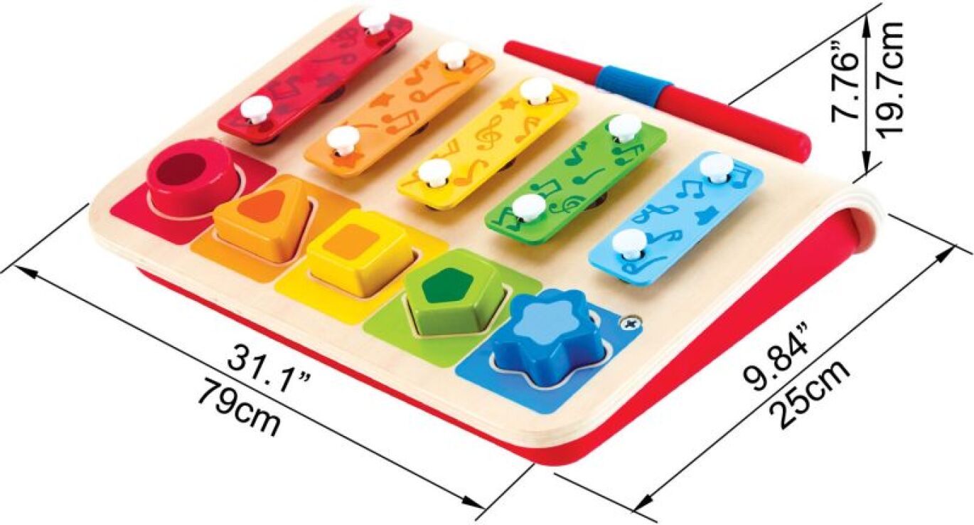 Hape Early Melodies Ξύλινο Ξυλόφωνο Shape Sorter (E0334A) (2)