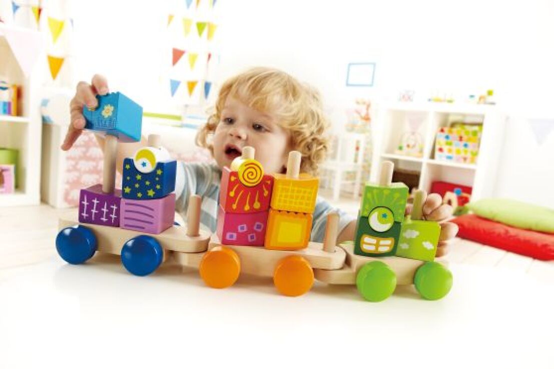 Hape Early Explorer Ξύλινο Τρένο Με Τουβλάκια Fantasia (E0417A) (1)