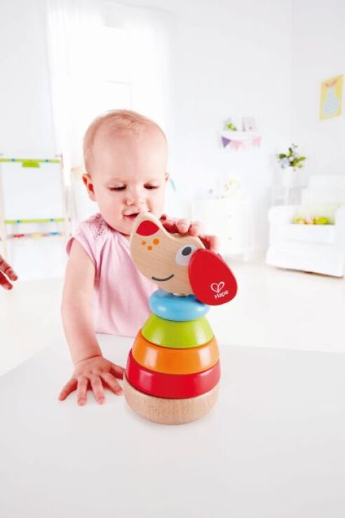 Hape Pepe & Friends Ξύλινο Stacker Pepe Με Ήχους (E0448A) (3)