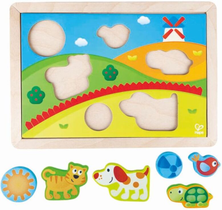 Hape Pepe & Friends Ξύλινο Πάζλ 3 σε 1 Sunny Valley (E1601A) (2)