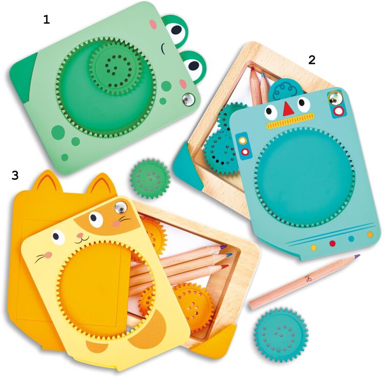 Hape Early Explorer Ξύλινο Spin N' Draw-3 Σχέδια (E2023K) (1)
