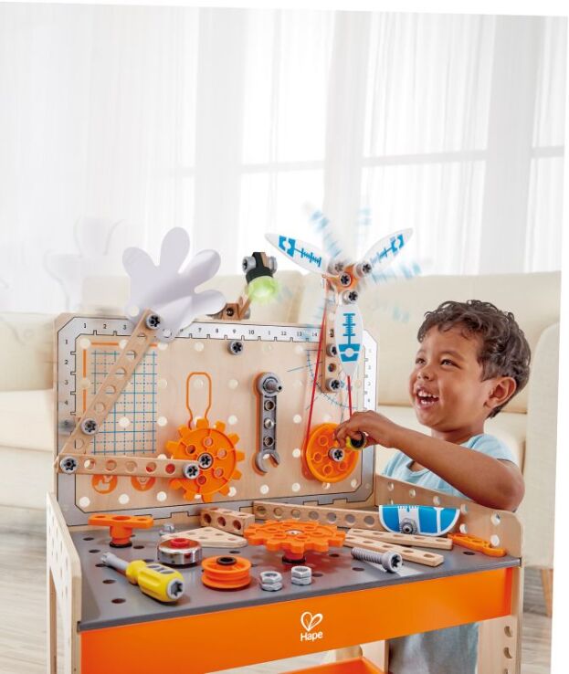 Hape Early Explorer Ξύλινος Πάγκος Εργαλείων Scientific Workbench (E3027A) (3)