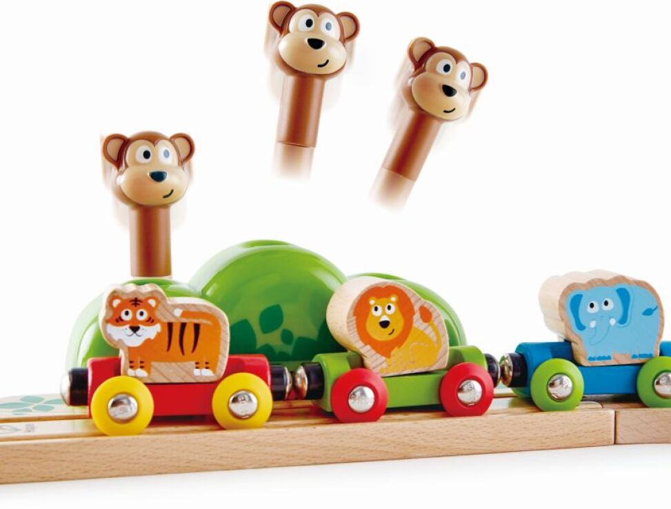 Hape Railway Ξύλινο Σετ Σιδηρόδρομος Music & Monkeys (E3825) (1)