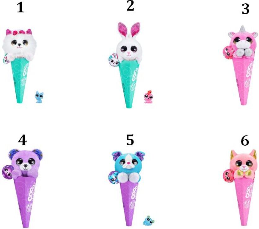 Zuru Λούτρινο Coco Surprise-Cones-6 Σχέδια (9601SQ1) (1)