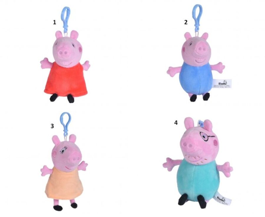 Simba Λούτρινο Μπρελόκ Peppa Pig - 4 Σχέδια (109261000) (1)