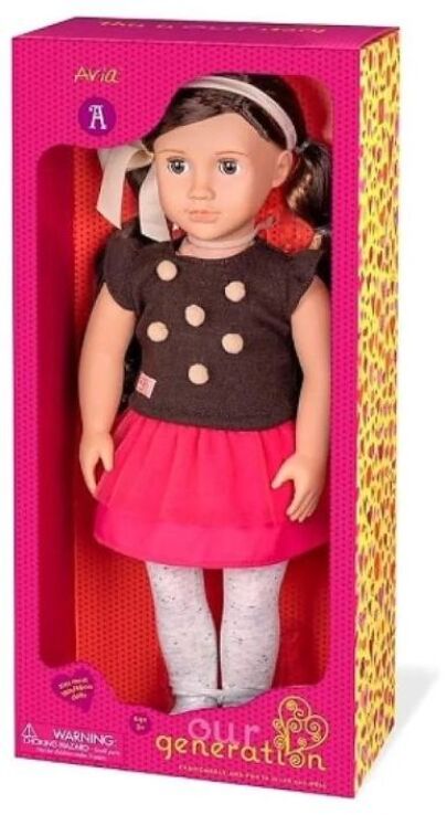 Our Generation Κούκλα Avia With Pom Pom & Polka Dot Tights (BD31257) (1)