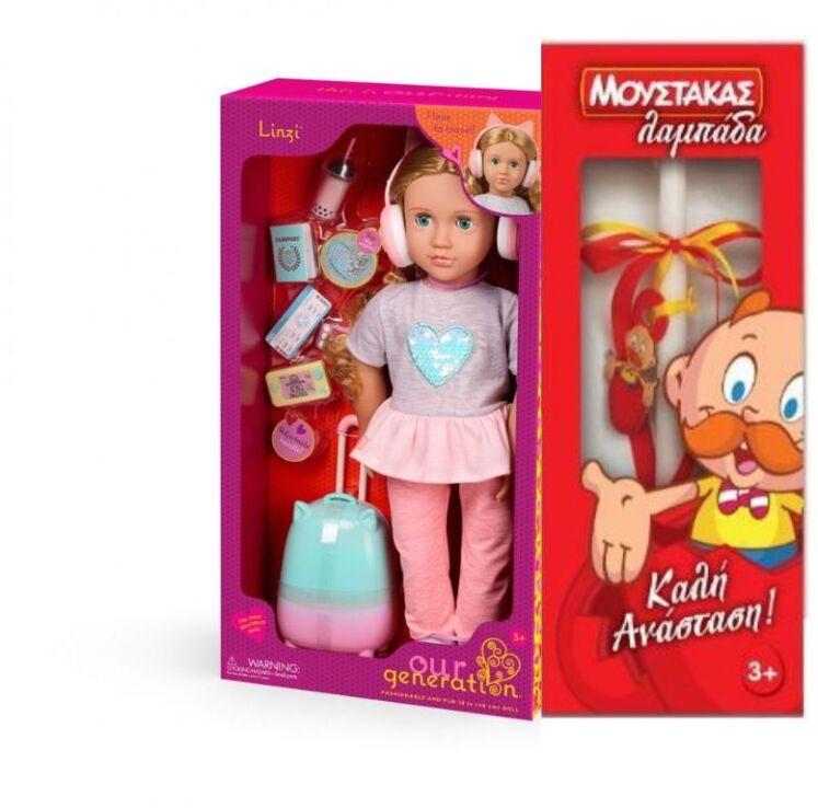Λαμάδα Our Generation Κούκλα Linzi With Accessories Traveler (BD31709Z) (0)