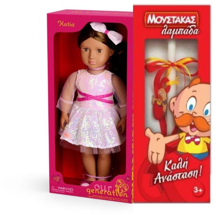 Λαμπάδα Our Generation Κούκλα Katia With Sequin Dress (BD31717Z) (0)