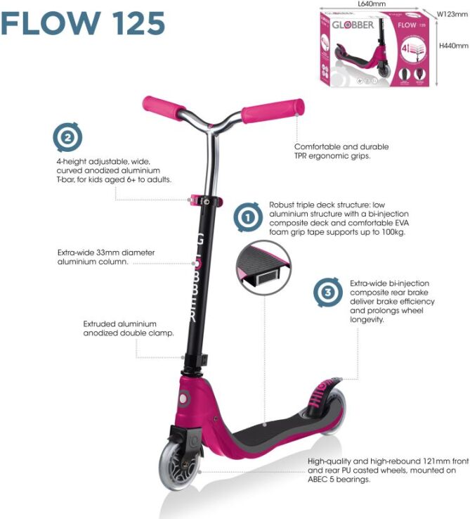 Globber Πατίνι Flow 125 Black-Black (470-120-2) (6)