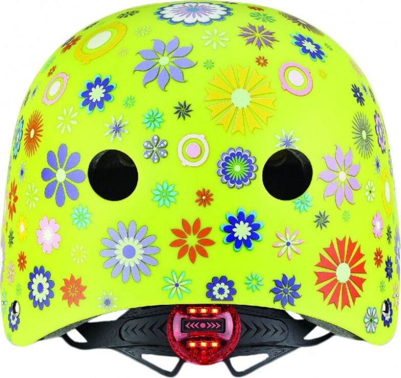 Globber Κράνος Elite Lights XS/S (48-53cm) Lime Green Flowers (507-106) (3)