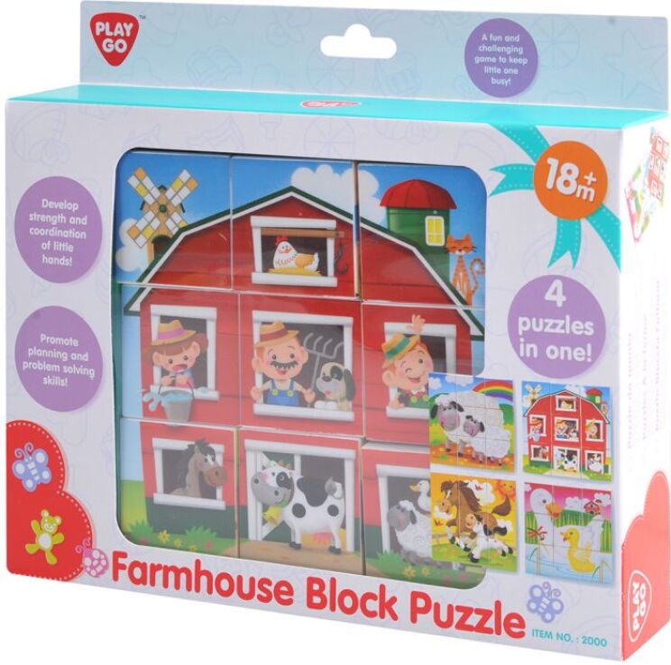 Playgo Παζλ Κύβοι Φάρμα 9Τμχ (2000) (1)