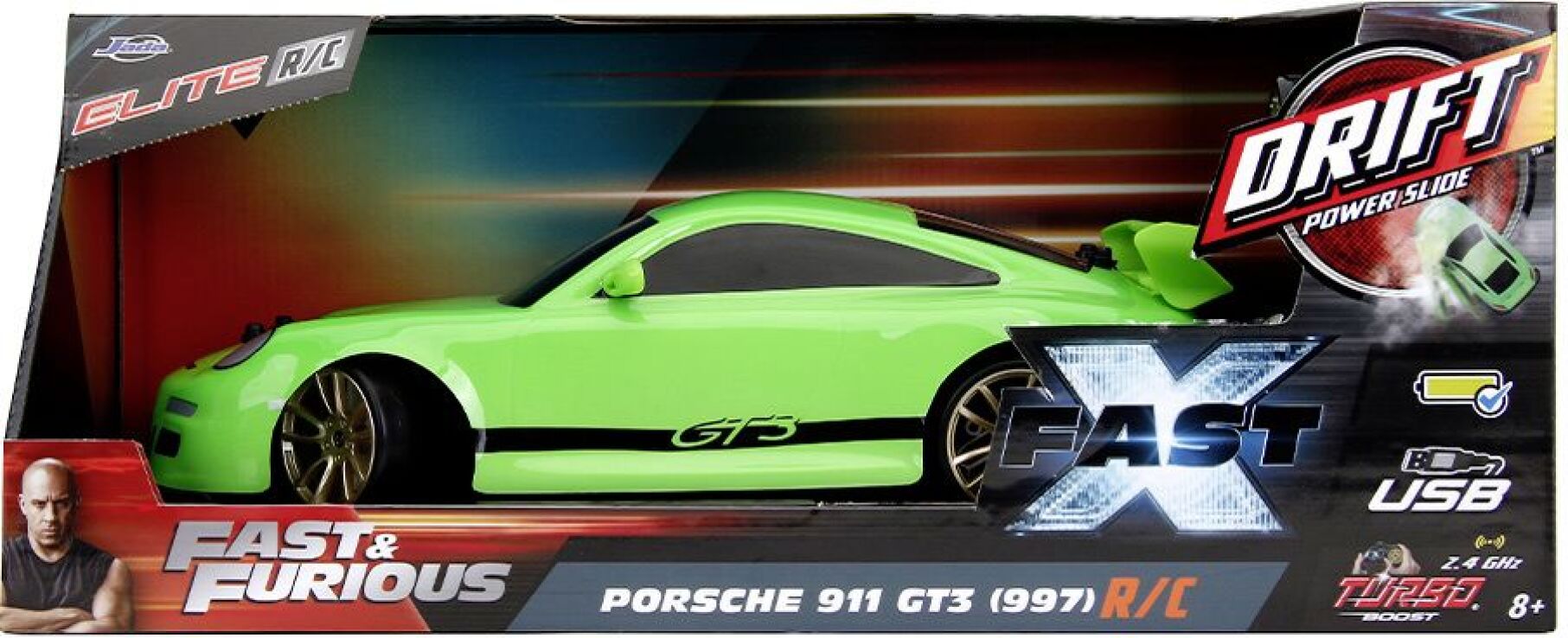 Jada Τηλεκατευθυνόμενο Fast & Furious Porsche 911 GT3 41cm 1:10 (9335262314) (1)