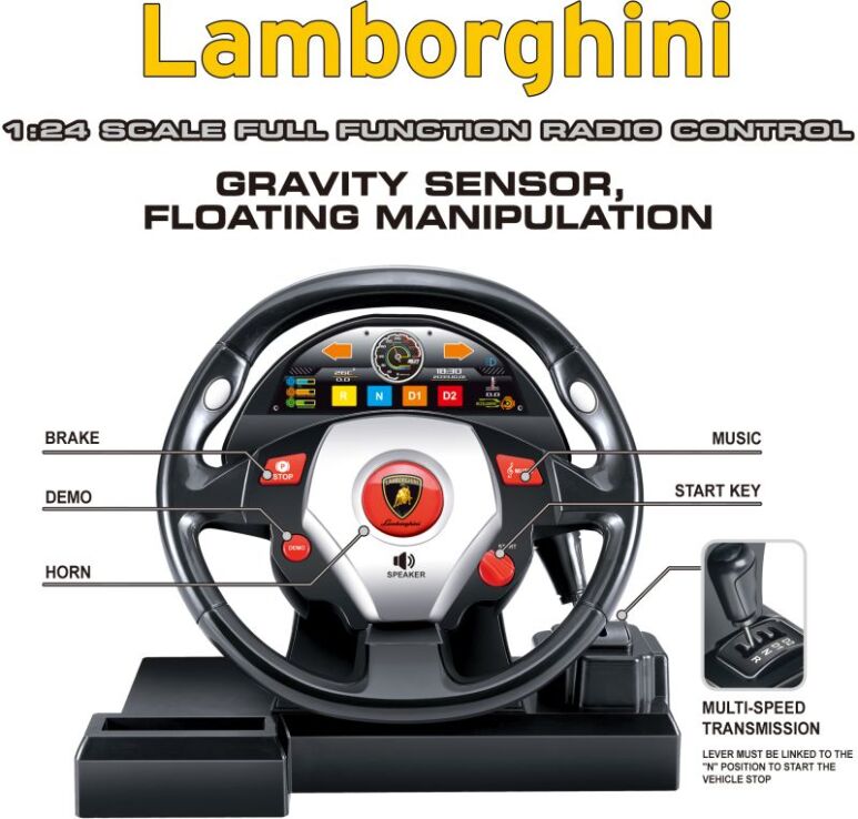 BW Τηλεκατευθυνόμενο Lamborghini Veneno & Τιμόνι 1:24 - 3 Σχέδια (2425SW) (2)