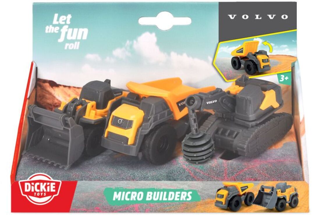 Dickie F/W Σετ Οχήματα Volvo Micro Builders 9cm (203722009) (1)