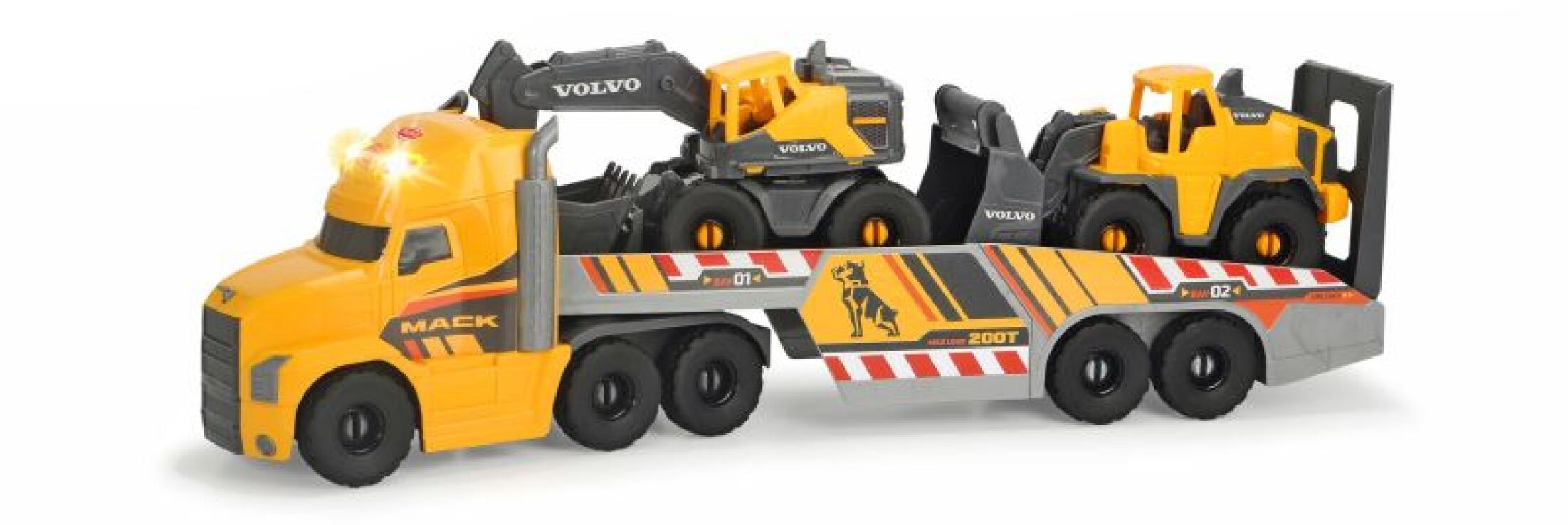 Dickie F/W Σετ Όχημα Mack/Volvo Heavy Loader Truck+2 Αυτοκίνητα 70cm (203729012) (0)
