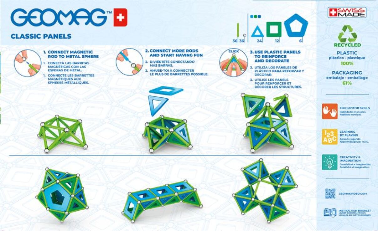 Geomag Σετ Classic Panels 114 - Green (473) (3)