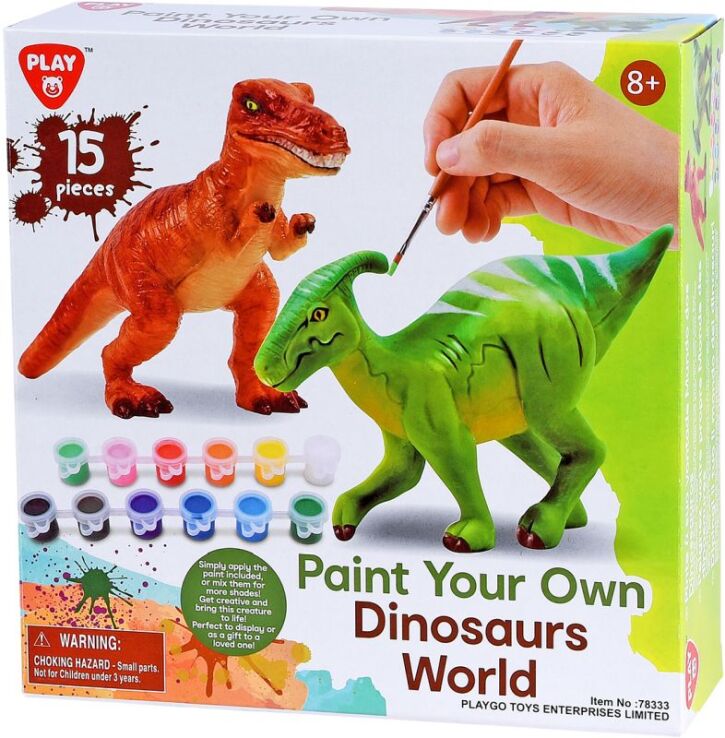Playgo Paint Your Own-Dinosaurs World (78333) (1)
