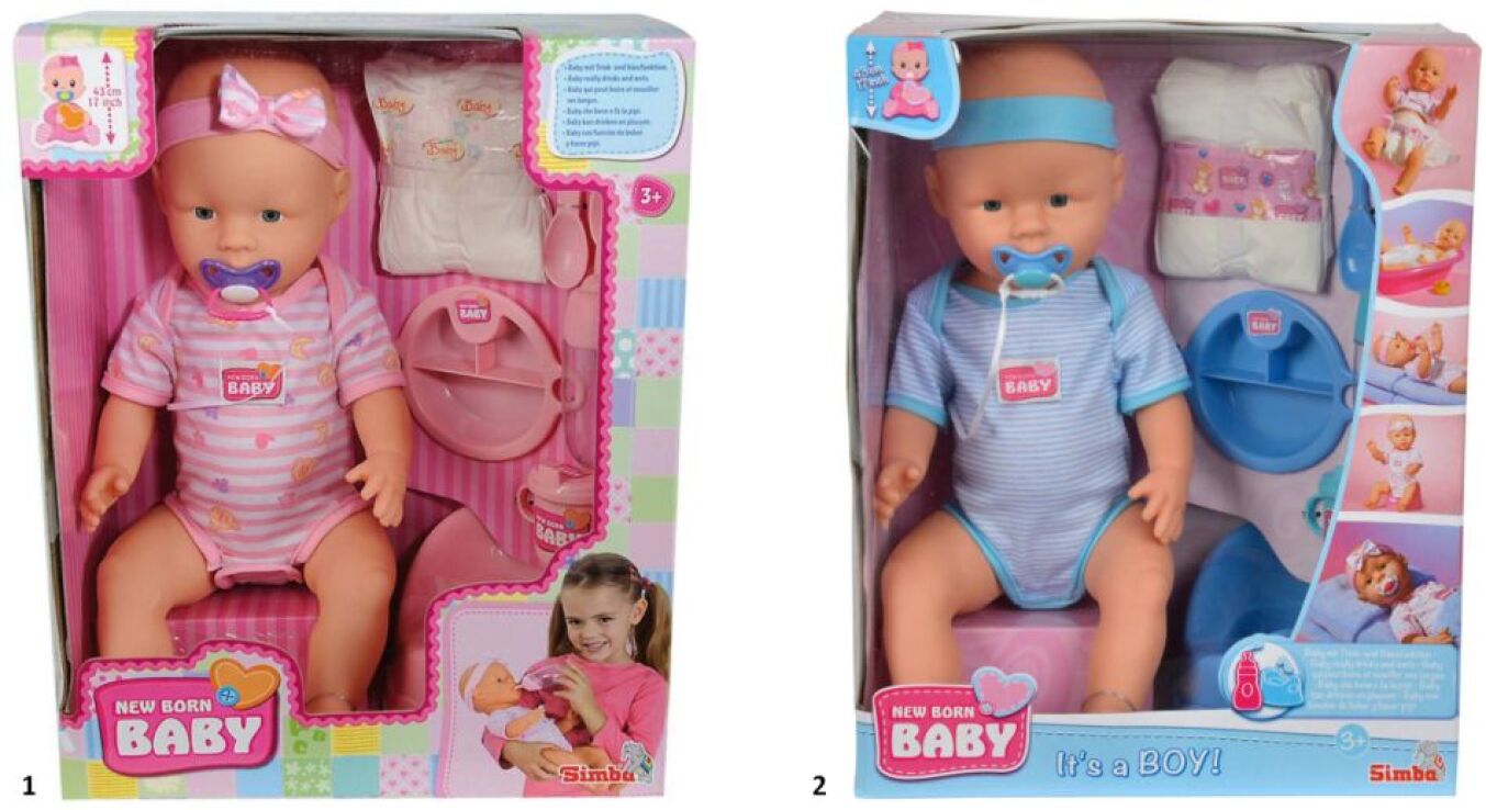 Simba Μωρό Νεογέννητο 43cm - 2 Σχέδια (5039005) (1)