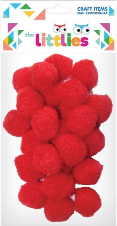 The Littlies Πομ Πομ Κόκκινο 15mm 60Τμχ (000646699) (0)