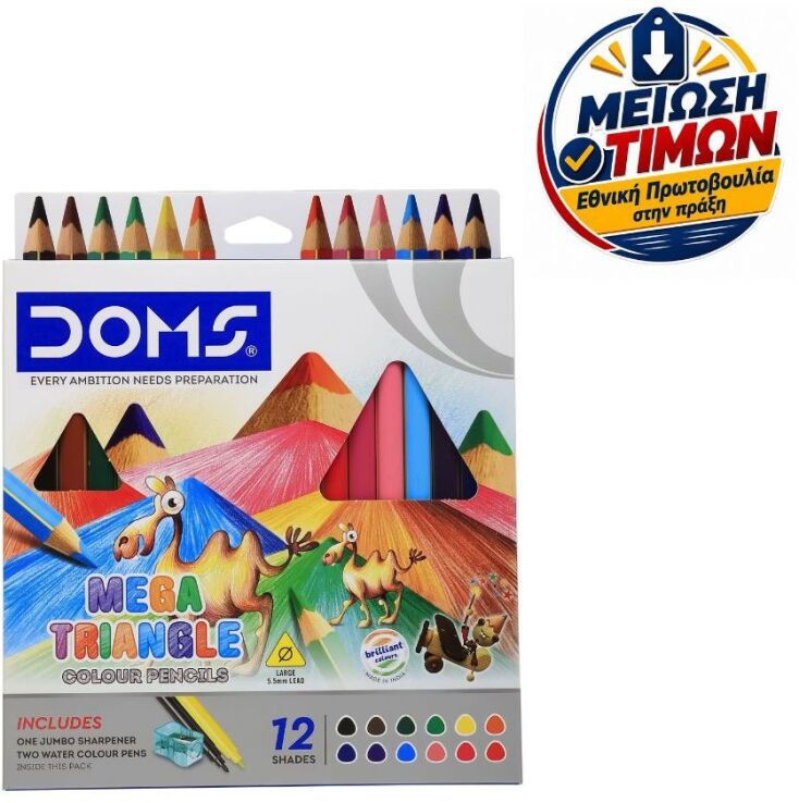 Doms Ξυλομπογιές Τριγωνικές 12Τμχ (000080443) (0)