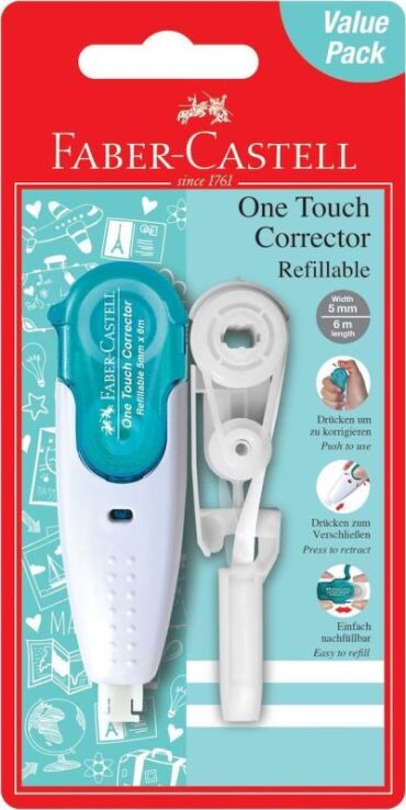 Faber Castell Διορθωτική Ταινία Με Κουμπί & Ανταλακτικό - 4 Σχέδια (12310979) (2)