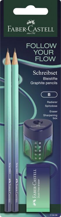 Faber Castell Μολύβια Flow Buzzing Blue 2Τμχ & Ξύστρα & Γόμα (129118406) (0)