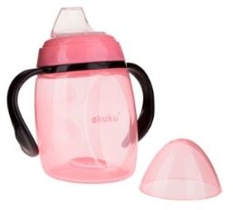 Akuku Εκπαιδευτικό Ποτηράκι Με Χερούλια 6m+ 280ml Ροζ (A0429) (1)