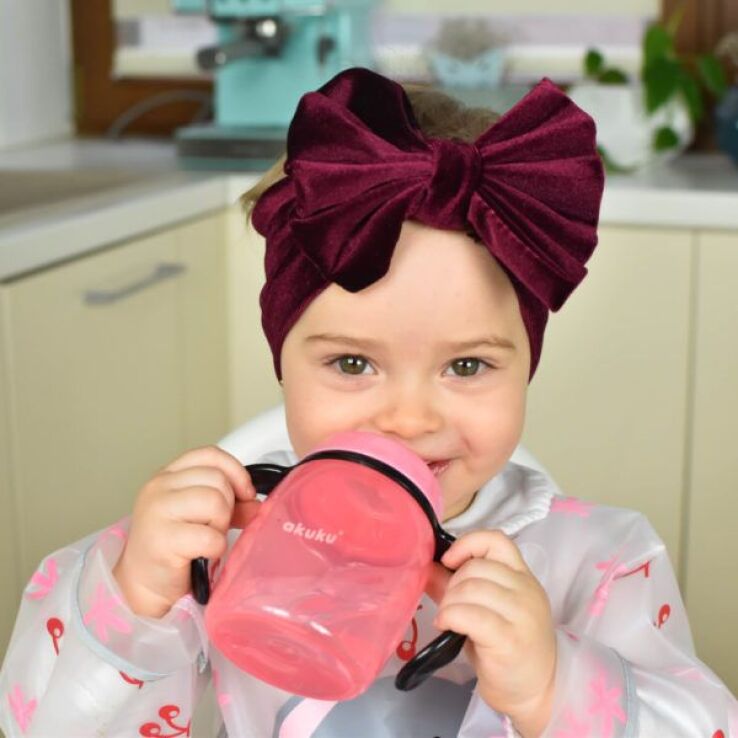 Akuku Εκπαιδευτικό Ποτηράκι Με Χερούλια 6m+ 280ml Ροζ (A0429) (2)