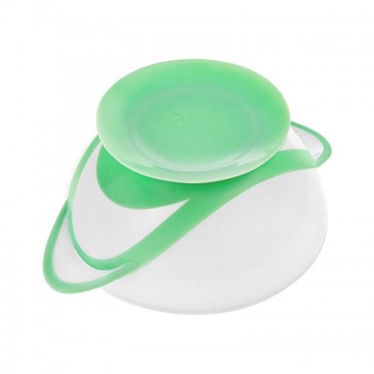 Akuku Μπολάκι Με Κουτάλι & Βεντούζα 9m+ Άσπρο-Πράσινο (A0504) (2)