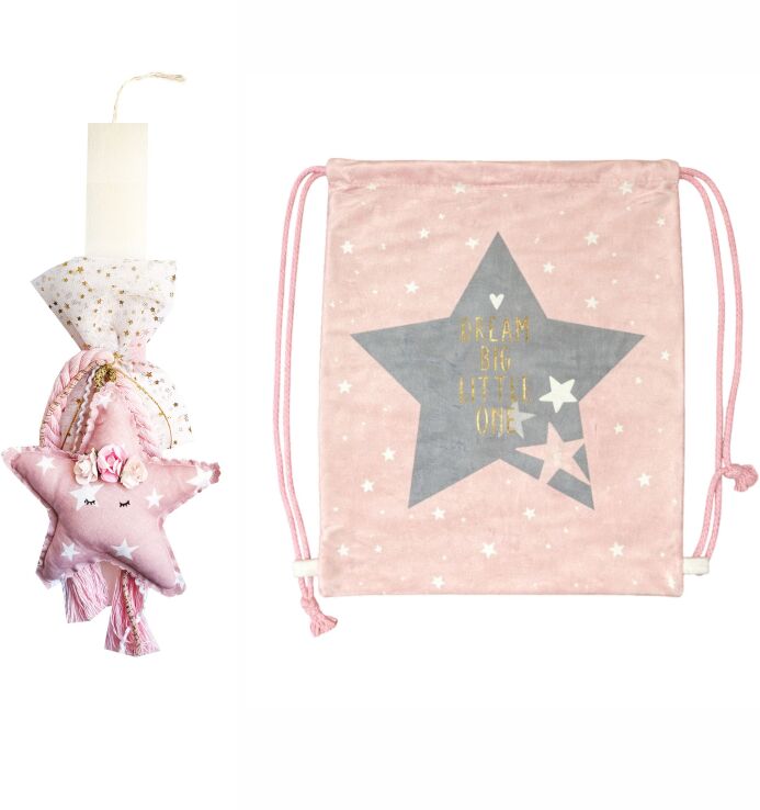 Λαμπάδα Με Σακίδιο Πλάτης Αστέρι Ροζ (ΠΛ073) (0)