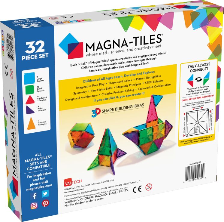 Magna-Tiles Clear Colors Set-32 Τμχ (02132) (9)