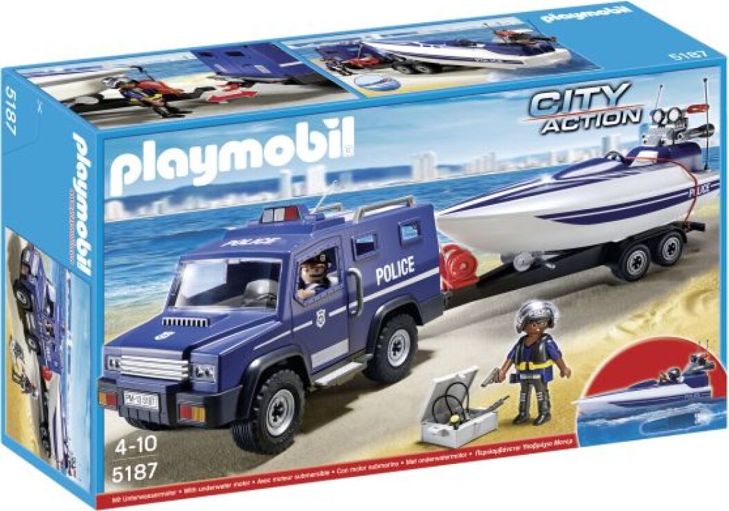 Playmobil Αστυνομικό Όχημα Με Ταχύπλοο (5187) (0)
