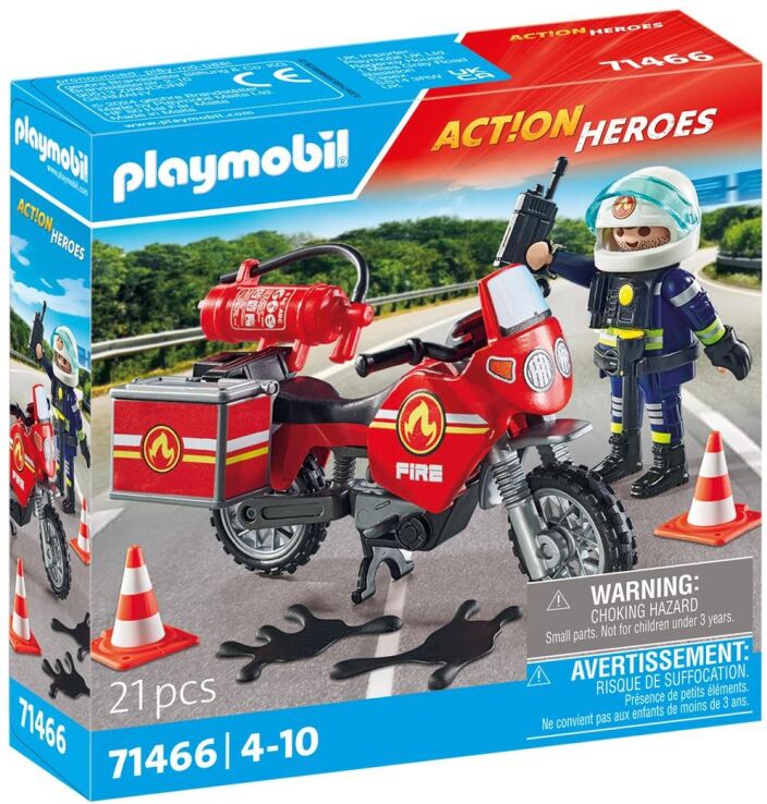 Playmobil Πυροσβέστης Με Μοτοσυκλέτα (71466) (1)
