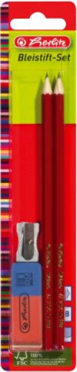 Herlitz Μολύβια Skizzo HB 2Τμχ & Γόμα & Ξύστρα (8670705) (1)