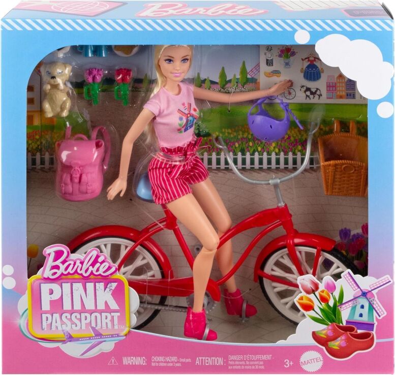 Barbie Με Κουταβάκι Και Ποδήλατο Pink Passport (HWJ00) (1)