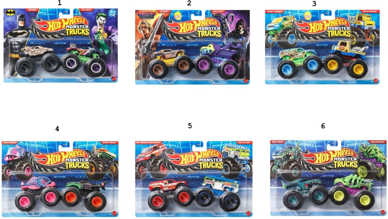 Monster Trucks Οχήματα Σετ Των 2-6 Σχέδια (FYJ64) (1)