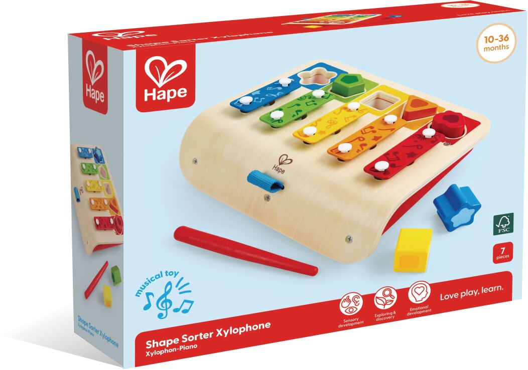 Hape Early Melodies Ξύλινο Ξυλόφωνο Shape Sorter (E0334A) (1)