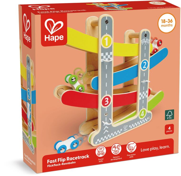 Hape Early Explorer Ξύλινο Fast Flip Racetrack (E0438A) (1)
