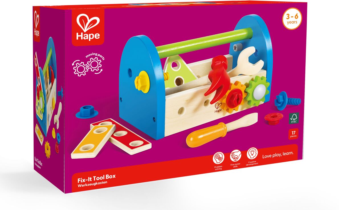 Hape Early Explorer Ξύλινο Κασελάκι Εργαλείων Fix It Tool Box (E3001) (1)