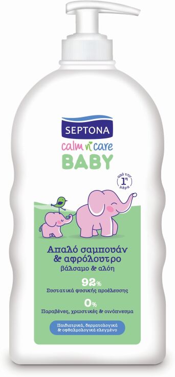 Septona Baby Calm Ν' Care Σαμπουάν & Αφρόλουτρο Βάλσαμο & Αλόη 500ml (12000002) (0)