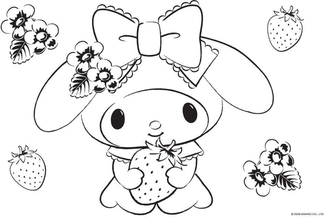 My Melody Μπλοκ Ζωγραφικής 23x33 40 Φύλλων Με Αυτοκόλλητα Στένσιλ-2 Σχέδια (000490299) (3)