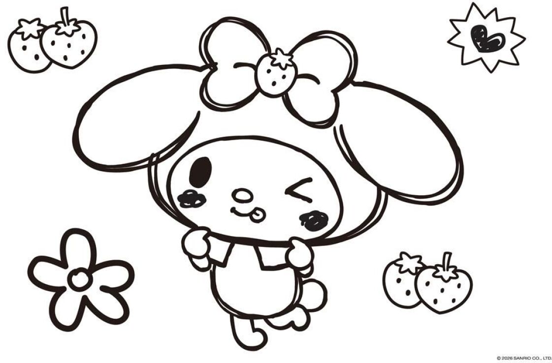 My Melody Μπλοκ Ζωγραφικής 23x33 40 Φύλλων Με Αυτοκόλλητα Στένσιλ-2 Σχέδια (000490299) (4)