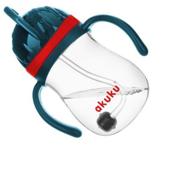 Akuku Ποτηράκι Με Καλαμάκι & Βαρίδι 9m+ Red-Navy Blue (A0164) (1)