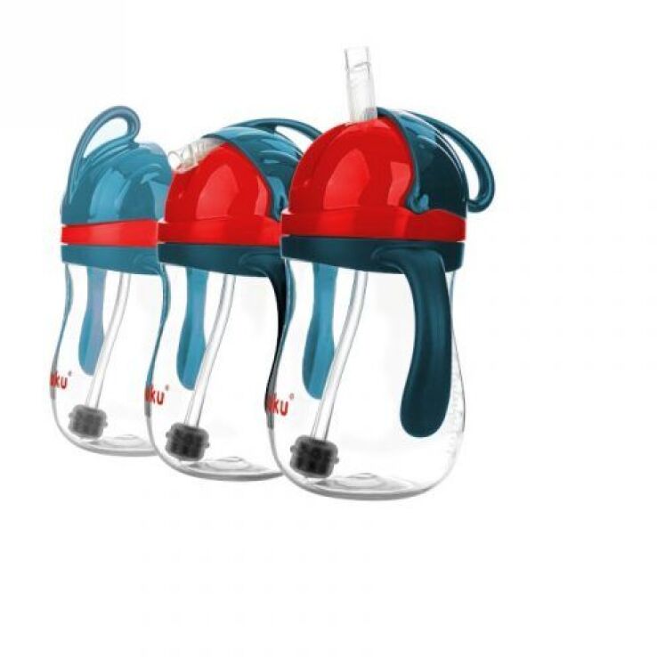 Akuku Ποτηράκι Με Καλαμάκι & Βαρίδι 9m+ Red-Navy Blue (A0164) (2)