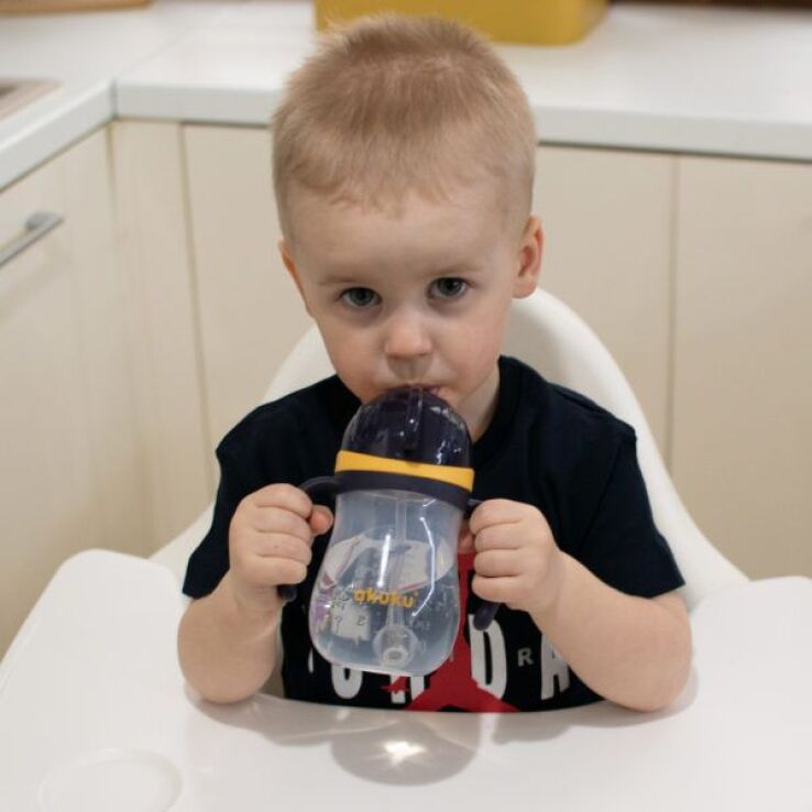 Akuku Ποτηράκι Με Καλαμάκι & Βαρίδι 9m+ Navy Blue-Yellow (A0165) (3)