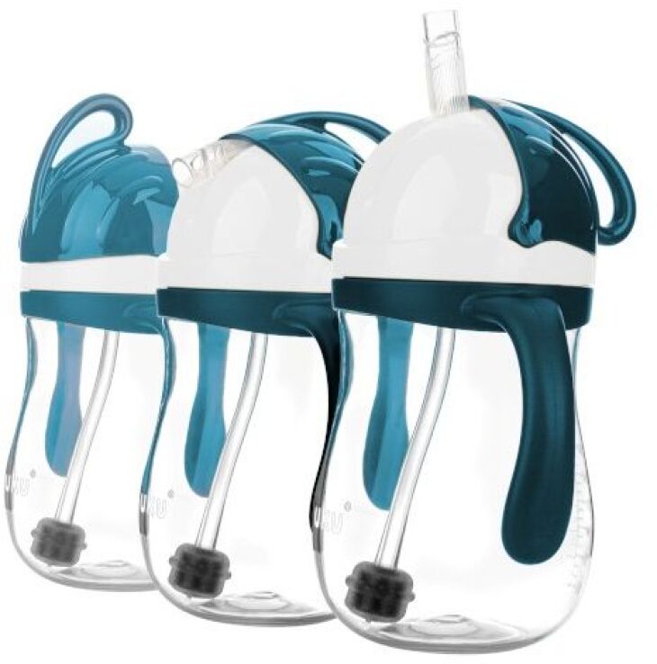 Akuku Ποτηράκι Με Καλαμάκι & Βαρίδι 9m+ Μπλε-Γκρι (A0166) (2)