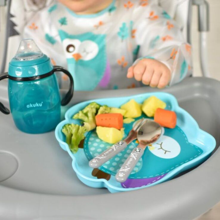 Akuku Εκπαιδευτικό Ποτηράκι Με Χερούλια 6m+ 280ml Τυρκουάζ (A0366) (2)
