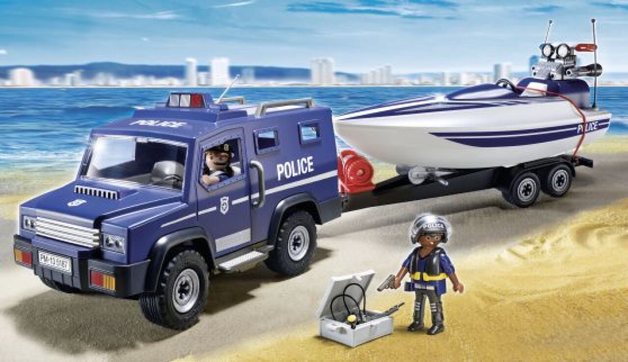 Playmobil Αστυνομικό Όχημα Με Ταχύπλοο (5187) (1)